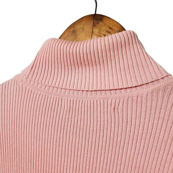 Lauren Ralph Lauren Womens Pink Turtleneck Sweater Size M LRL VTG 90s Cotton - Picture 6 of 10